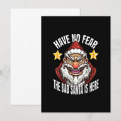 恐怖なんて忘れろ　悪いサンタがここにいる　メリークリスマス　悪いサンタより 招待状 (正面/裏面)