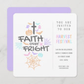 恐怖に対するキュートなクリスチャンのハロウィンの信仰 招待状 (正面/裏面)