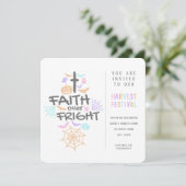 恐怖に対するキュートなクリスチャンのハロウィンの信仰 招待状 (スタンド正面)