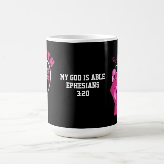 恐怖に対する信仰の乳がん認識度 コーヒーマグカップ (中央)