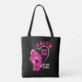 恐怖に対する信仰の乳がん認識度 トートバッグ (裏面)