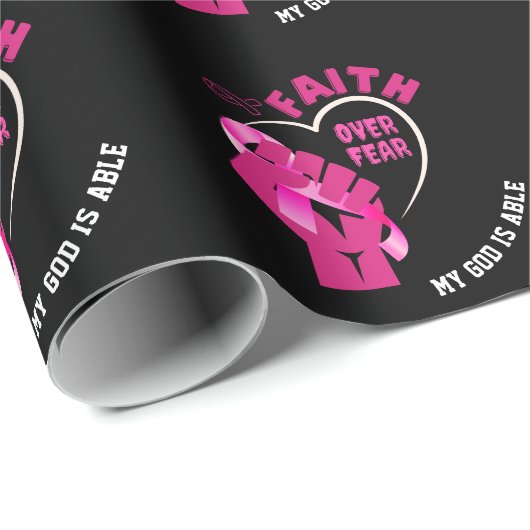 恐怖に対する信仰の乳がん認識度 ラッピングペーパー (ロールコーナー)