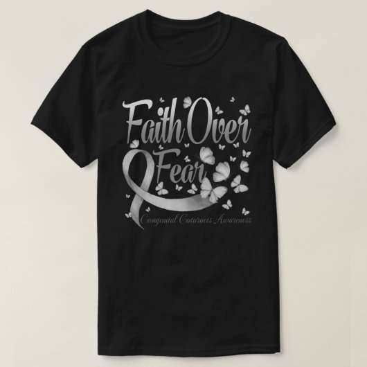 恐怖に対する信仰の先天性白内障認識度部 Tシャツ (デザイン正面)