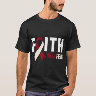 恐怖に対する信仰の神のど口頸部がん Tシャツ
