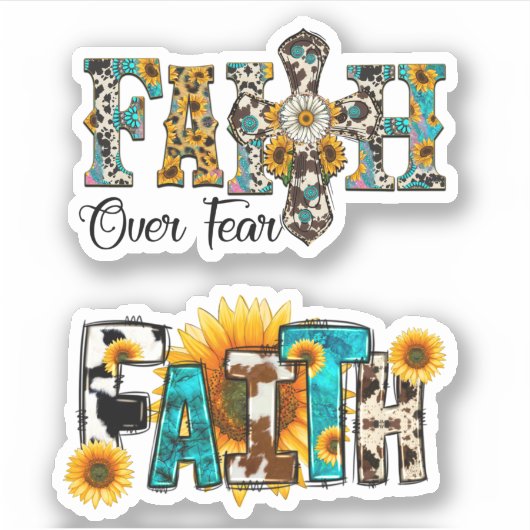 恐怖に対する信仰ひまわりカスタム切りビニールのシール シール (正面)