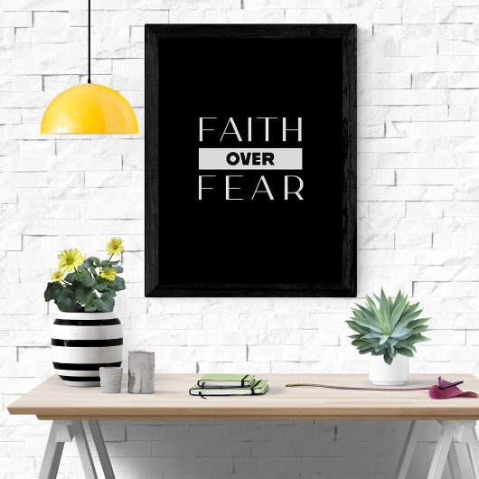 恐怖に対する信仰やる気を起こさせる引用文印刷可能な壁 フォトプリント