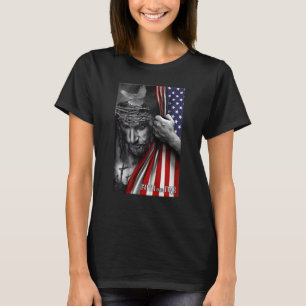 恐怖に対する信仰イエス・キリスト教国旗 Tシャツ