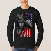 恐怖に対する信仰イエス・クリスチャンおもしろい国旗4日 Tシャツ (正面)