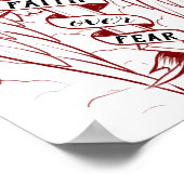 恐怖に対する信仰エンジェルウィングス&クロスクリスチャン・アート ポスター (角)