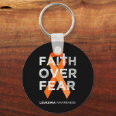 恐怖に対する信仰オレンジリボン戦う白血病認識 キーホルダー (正面)