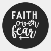 恐怖に対する信仰キリスト教の宗教引用文アートフェア ラウンドシール (正面)