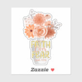 恐怖に対する信仰クリスチャン・バイブル・ピーチフローラ シール (シート)