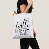 恐怖に対する信仰ゴスペルのグラフィック有名なクリスチャン トートバッグ (クローズアップ)