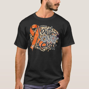 恐怖に対する信仰ヒョウ白血病認識度戦士 Tシャツ