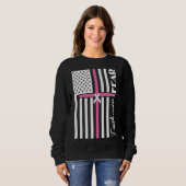 恐怖に対する信仰ピンクの十字旗 スウェットシャツ (正面フル)