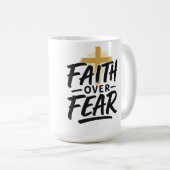 恐怖に対する信仰ホワイト15オズコーヒーマグ コーヒーマグカップ (正面右)