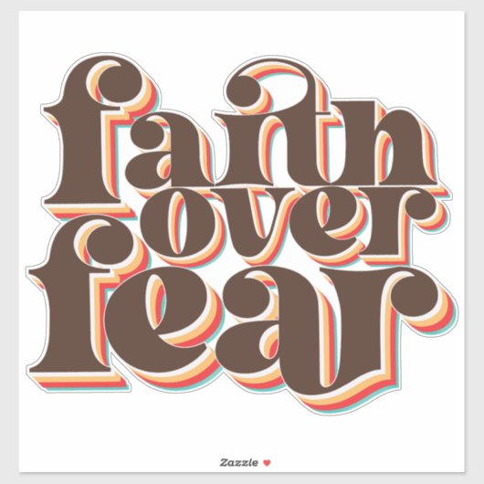 恐怖に対する信仰モダンレトロキリスト教インスピレーション シール (シート)