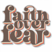 恐怖に対する信仰モダンレトロキリスト教インスピレーション シール (正面)