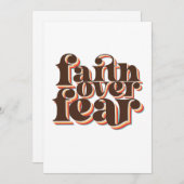 恐怖に対する信仰モダンレトロキリスト教インスピレーション 招待状 (正面/裏面)