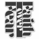 恐怖に対する信仰レトロ感動的型 シール (正面)