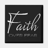 恐怖に対する信仰勇気付けられるの白 マグネット (正面)