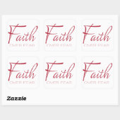 恐怖に対する信仰勇気付けられるの赤 スクエアシール (シート)