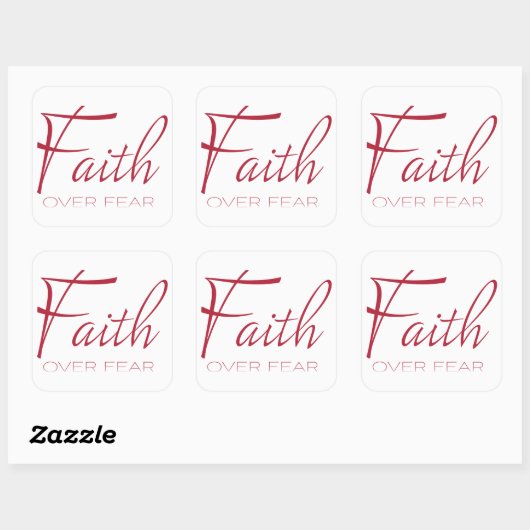 恐怖に対する信仰勇気付けられるの赤 スクエアシール (シート)