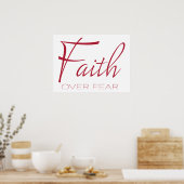 恐怖に対する信仰勇気付けられるの赤 ポスター (キッチン)