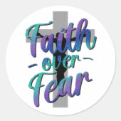 恐怖に対する信仰自殺認識度クロスグラフィックT- ラウンドシール (正面)