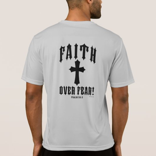 恐怖に対する信仰詩篇56:3 Tシャツ (裏面)