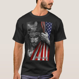 恐怖に対する信仰、イエス・アメリカ国旗愛国者クリス Tシャツ