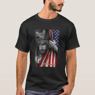 恐怖に対する信仰、イエス・アメリカ国旗愛国者クリス Tシャツ