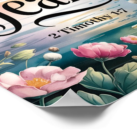 恐怖に対する信仰 – クリスチャンの壁画女性のための芸術 ポスター (角)