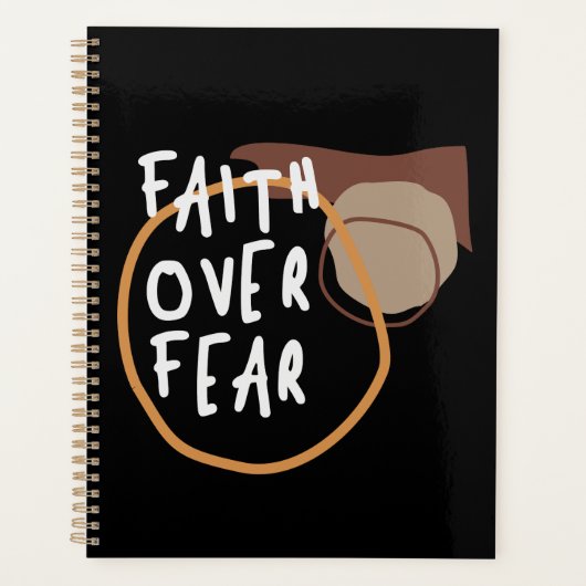 恐怖に対する信仰 – クリスチャンはっきりした引用文 プランナー手帳 (正面)