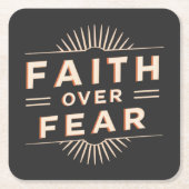 恐怖に対する信仰 スクエアペーパーコースター (正面)