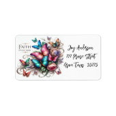 「恐怖に対する信仰」パーソナライズされた住所 シール (正面)