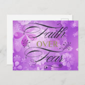 恐怖に対する信仰、紫のカード ポストカード (正面/裏面)