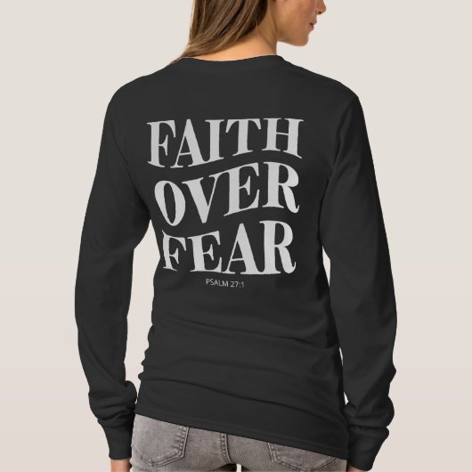 恐怖に対する信仰 | 詩篇27:1キリスト教美学 Tシャツ (裏面)