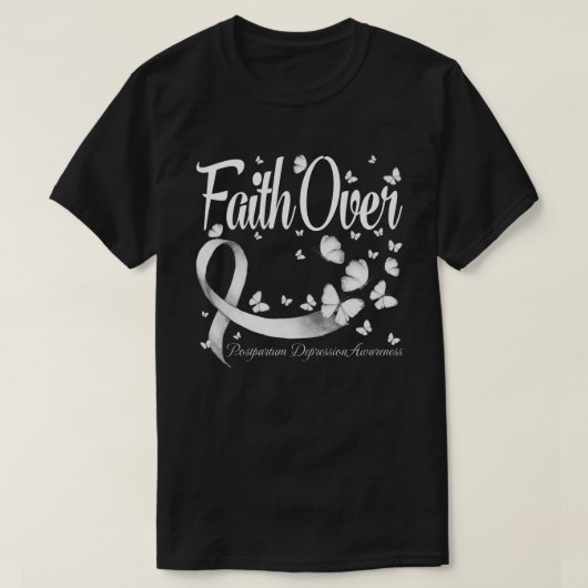 恐怖に対する信仰Postpartumうつ病認識度B Tシャツ (デザイン正面)