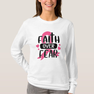 恐怖に対する信頼乳がん認識度 Tシャツ