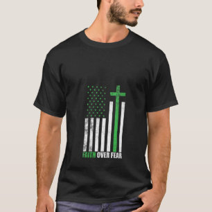 恐怖に対する女性の信仰ヴィンテージアメリカ国旗Chris Tシャツ