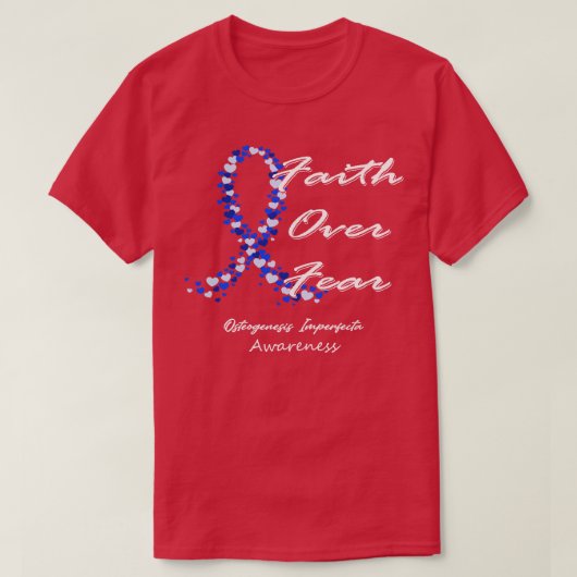 恐怖に対する骨形成不完認識度信仰 Tシャツ (デザイン正面)