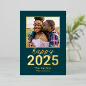 恐怖に打ち勝つ一年の輝きを！お正月の写真年賀状 箔シーズンカード (立ち正面)