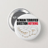 恐怖に満ちた質問を続ける 缶バッジ (正面&裏面)