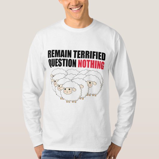 恐怖に満ちた質問を続ける Tシャツ (正面)