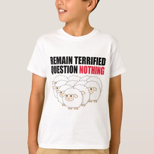 恐怖に満ちた質問を続ける Tシャツ (正面)