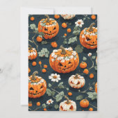 恐怖のかぼちゃのハロウィンの子供の誕生日 招待状 (裏面)