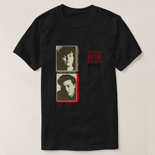 恐怖のための涙1985ヴィンテージ80sニューウェーブシンセpo tシャツ (デザイン正面)