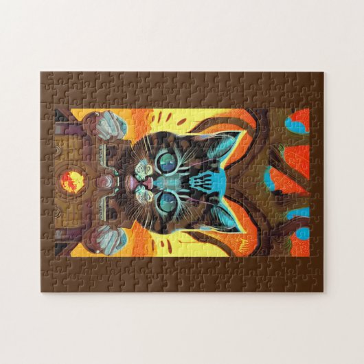 恐怖のエイリアン猫エスケープ電源ドライブ ジグソーパズル (横)