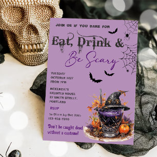 恐怖のハロウィンパーティー招待状 Eat Drink And Be Scary 招待状